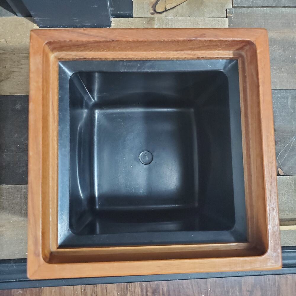 Vintage MCM Dansk IHQ Jens Quistgaard Teak Wood Cube Square Bullseye Ice Bucket - Picture 9 of 13